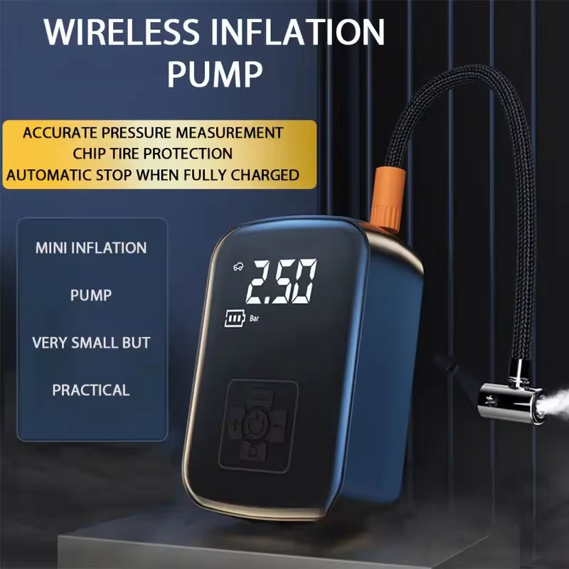 Wireless Electric Air Compressor Pump for Tires, Motorcycles, Bicycles, Boats, and Inflatable Balls