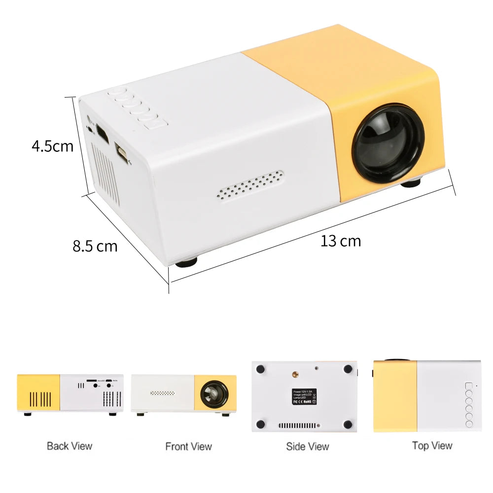 YG300 Pro Mini Projector - Portable LED Beamer with 1080P Full HD Support, HDMI and USB Connectivity